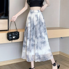 Tie Dye Pleated Skirts High Waist - Women's Clothing