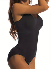 Solid Shaping Bodysuit Tummy Control Butt Lifting Slip Body Shaper Women