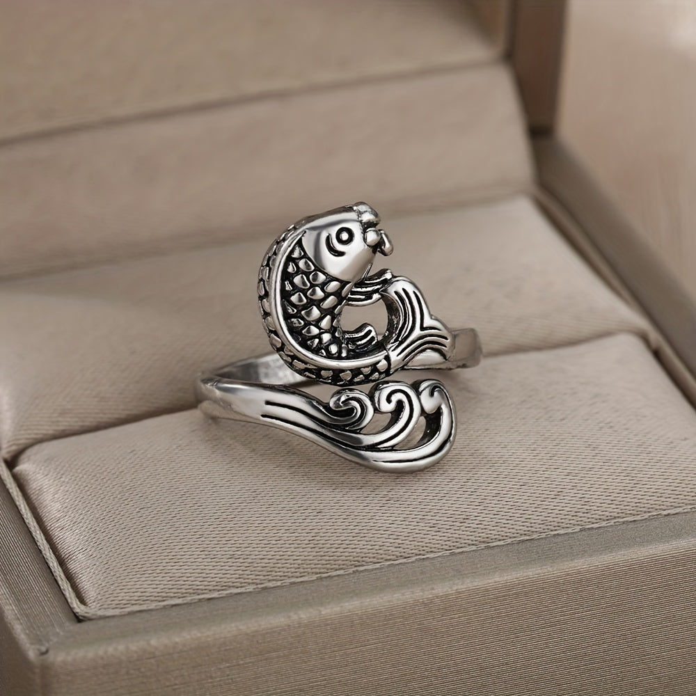 Gothic Vintage Peafowl Ring Zircon Adjustable Cuff Ring