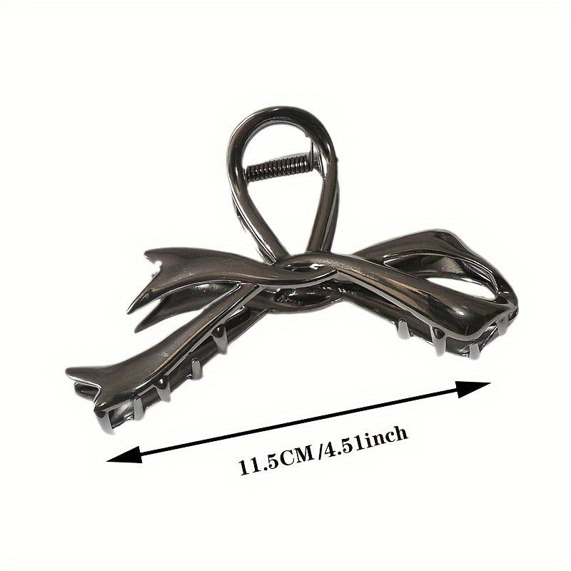 Minimalist Bow Ribbon Hair Claw Clip Non-slip Metal Hair Clip Women Girls