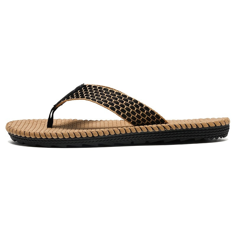 Men's Lightweight Knit Flip Flops for Summer Beach Comfort