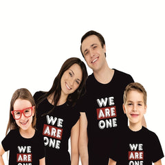 Stylish Family Matching T shirts Parents&Kids Casual ARE ONE Letter