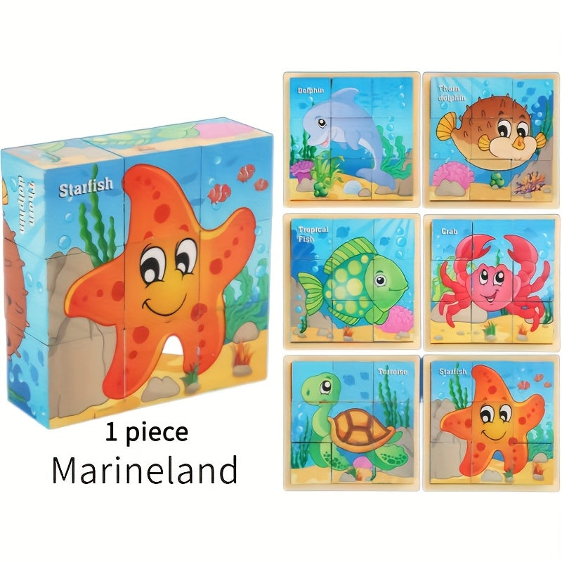 Marineland Wooden Sorting Toy 6 Patterns for Cognitive Skills