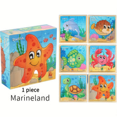 Marineland Wooden Sorting Toy 6 Patterns for Cognitive Skills