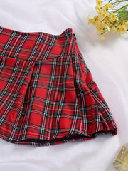 Colorblock Plaid Skirt Seductive Mini Skirt Women's Sexy Lingerie