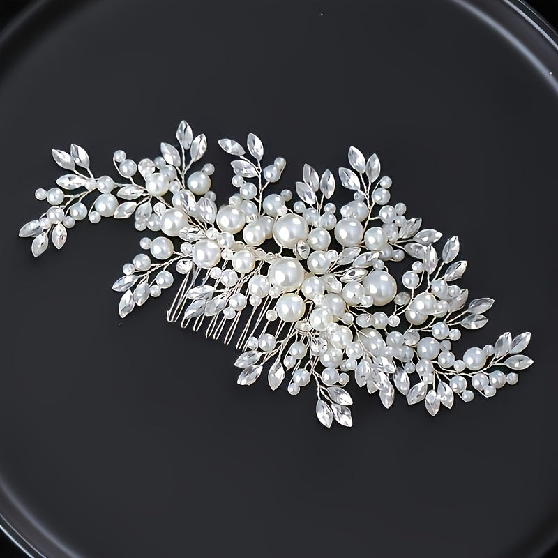 Bridal Pearl & Crystal Hair Comb for Wedding