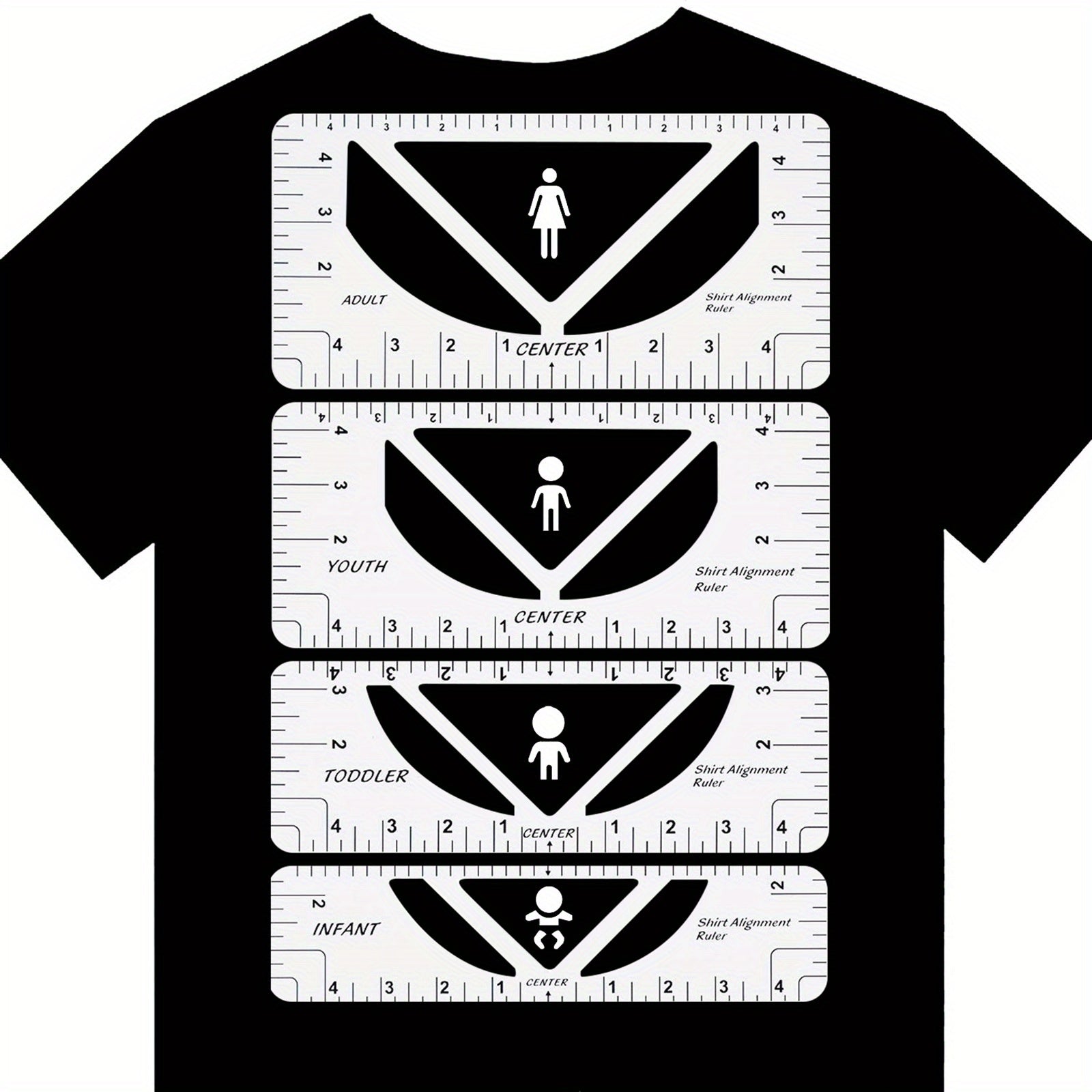 T Shirt Ruler Guide For Vinyl 4 Pack PVC T Shirt Ruler Guide Sewing Ruler