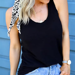 Floral Print Tank Top Sleeveless Crew Neck Casual Women's Tops
