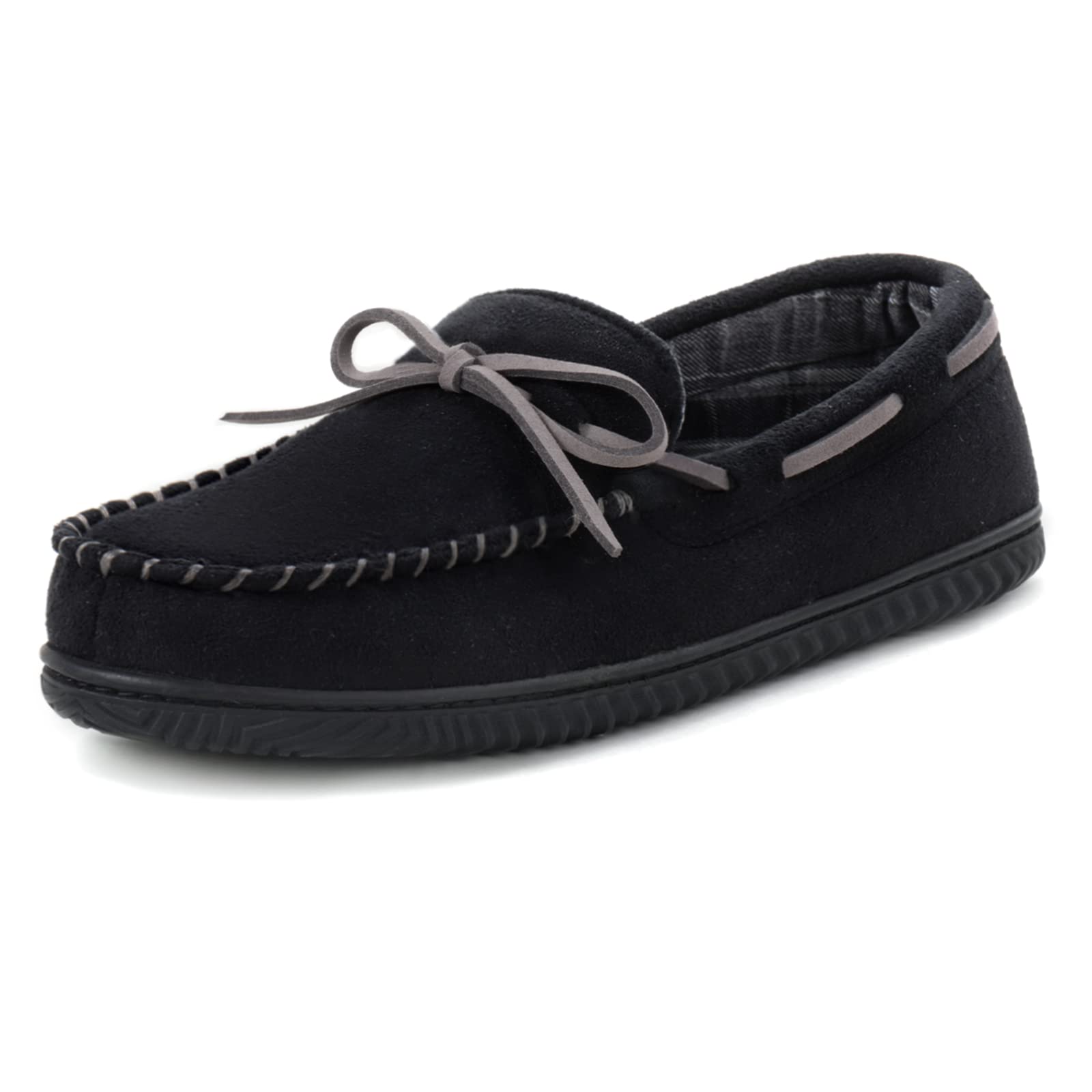 Cozy Plush Moccasin Slippers Memory Foam Indoor Shoes for Men