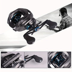 7.1:1 Gear Ratio Carbon Fiber Baitcasting Fishing Reel