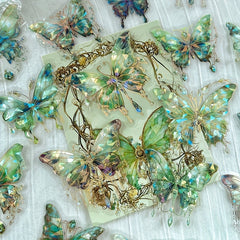 20pcs Butterfly Decorative PET Stickers Retro Diy Handbook Material