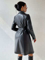 Solid Lapel Jacket Casual Open Front Long Sleeve Outerwear