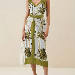 Chain & Coconut Tree Print Tankini Set