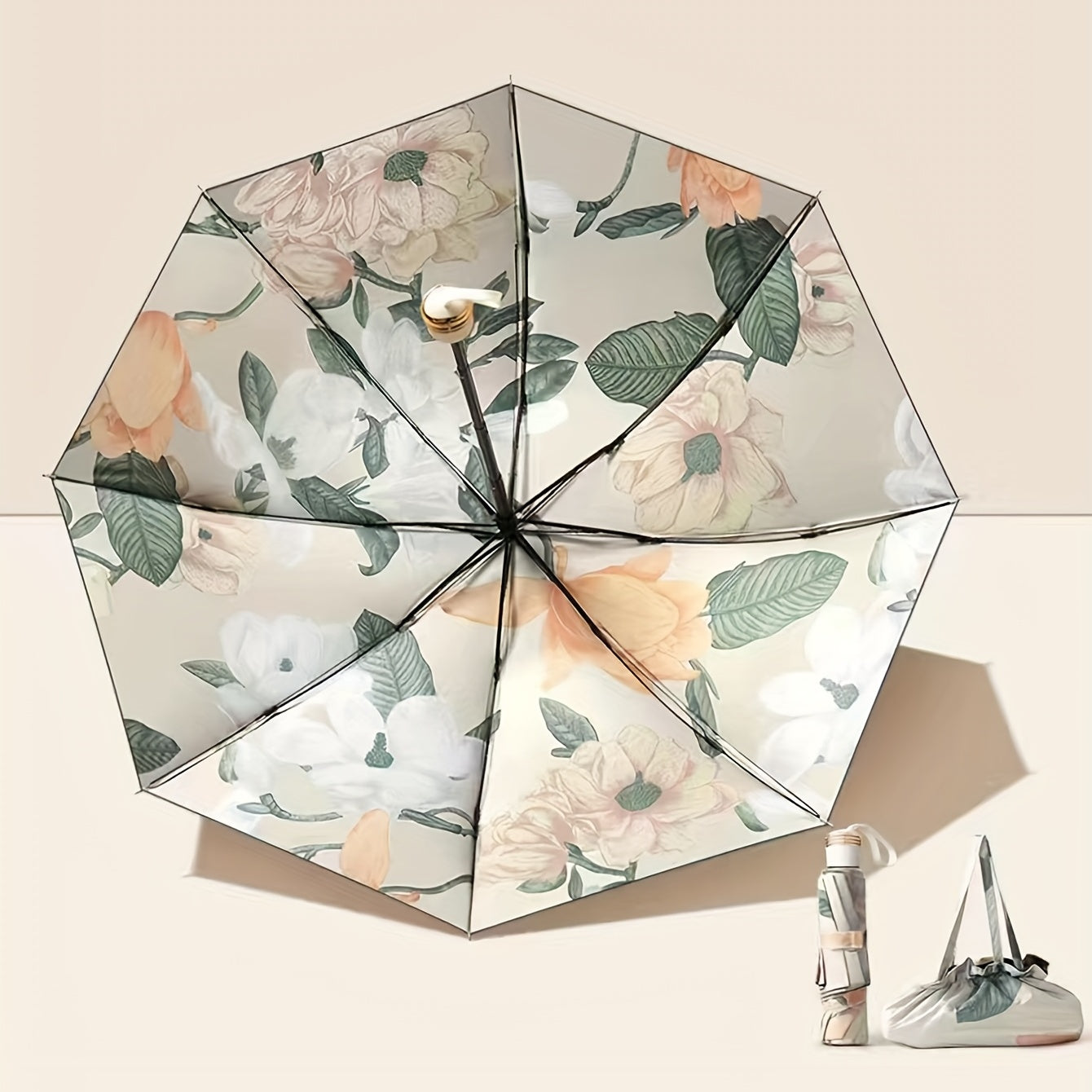 Floral Sunshade Double Layer Umbrella Rain Or Shine Dual use Umbrella