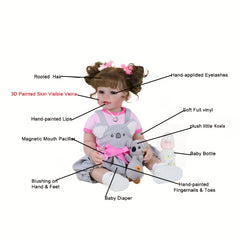 Reborn Toddler Girl Doll 55-88cm Full Vinyl with Rooted Hair & Koala Plush