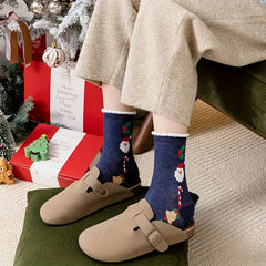 5 Pairs Cartoon Print Socks Christmas Women's Stockings & Hosiery
