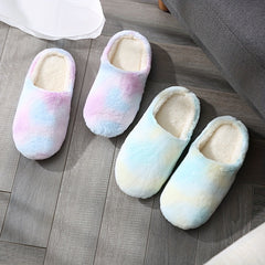 Women's Plush Indoor Slippers Warm & Comfy Closed Toe Fluffy Flat Shoes