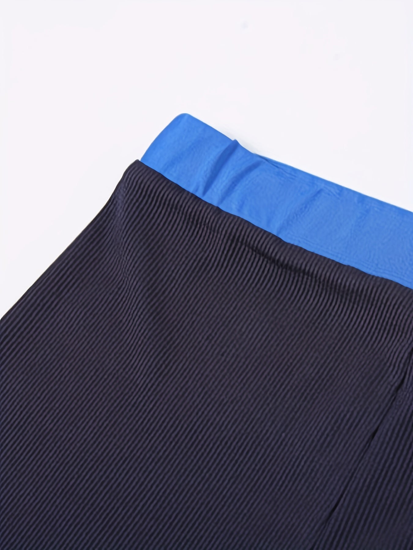 Colorblock Ribbed Tube Top & Shorts Set Women's Outfits