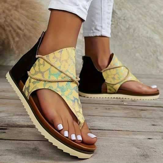 Leopard Print Outdoor Platform Sandals Soft Non-slip Sole