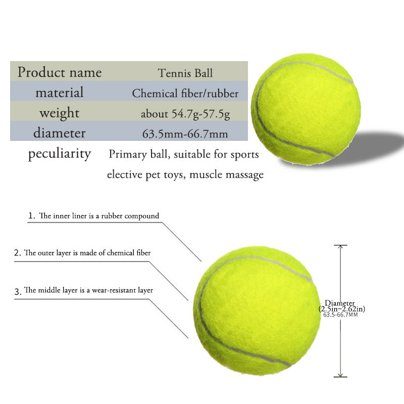 High-Elasticity 1pc Tennis Ball for Training