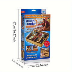 1PC Shoe Storage Bag Under Bed Dustproof Shoes Storage Organizer With Grids