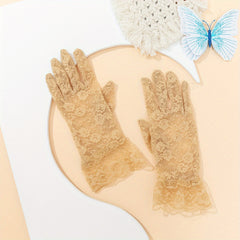 Lace Rose Gloves Elegant Prom Party Women's Gloves
