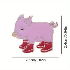 Pig Rain Boots Brooch for Girls Cartoon Alloy Pin