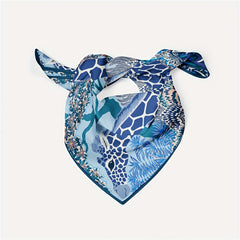 Cartoon Giraffe Print Bandana Boho Animal Pattern Square Scarf