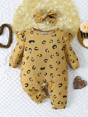 Newborn Infant Romper Long Sleeve Crew Neck Jumpsuit For Baby Boys And Girls
