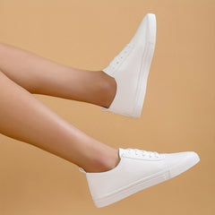 Classic Faux Leather Sneakers Lightweight Low Top Shoes
