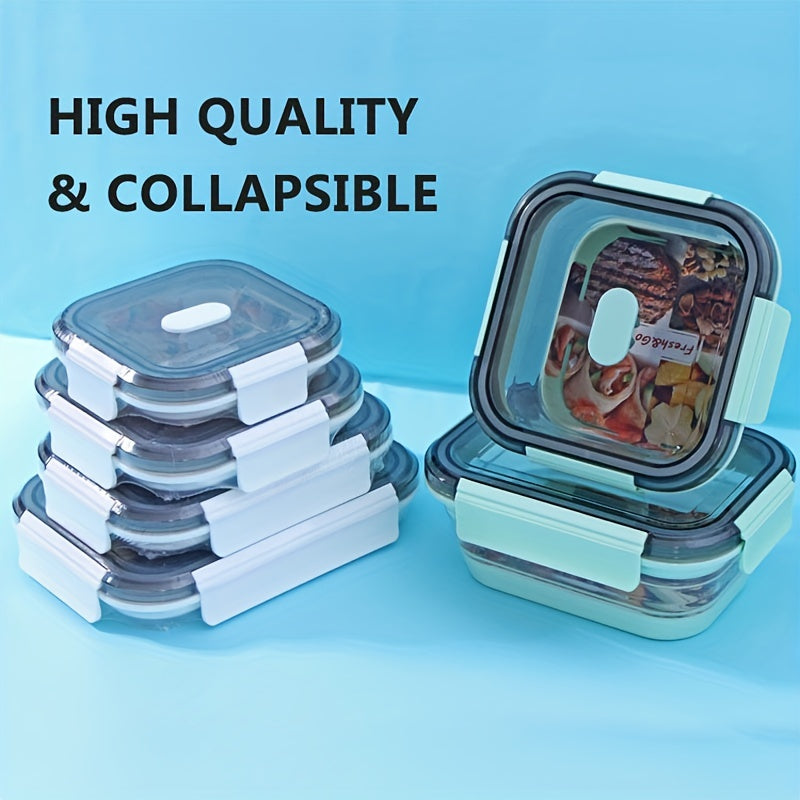 2 Collapsible Food Storage Containers w/ Lid & Air Vent Stackable