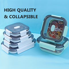 2 Collapsible Food Storage Containers w/ Lid & Air Vent Stackable