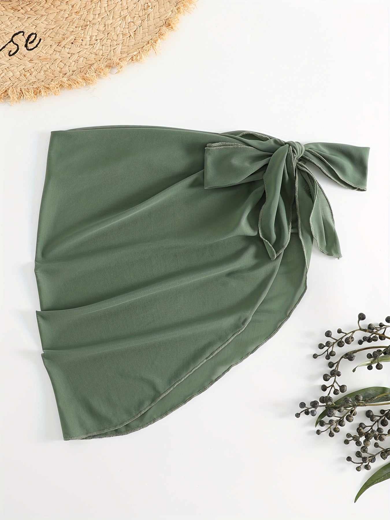 Mesh Cover Up Wrap Tie Front Sheer Plain