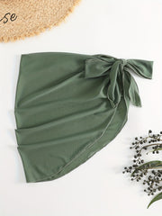 Mesh Cover Up Wrap Tie Front Sheer Plain