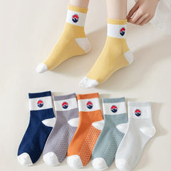 6 Pairs Sports Crew Socks Comfy & Breathable Women's Stockings