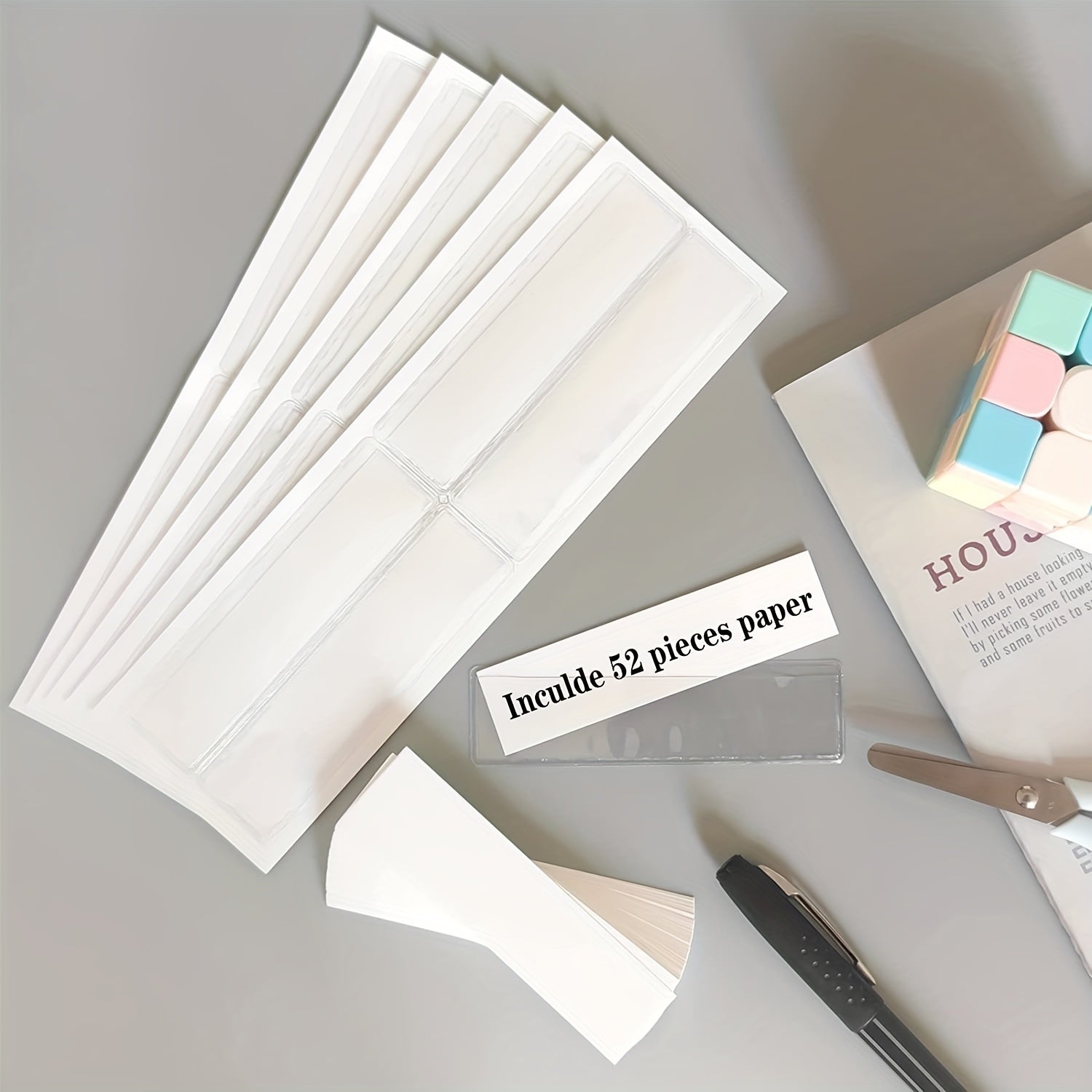 32pc Adhesive Label Holder for Shelves, Mailboxes, Kitchens - 10.92x3.05cm