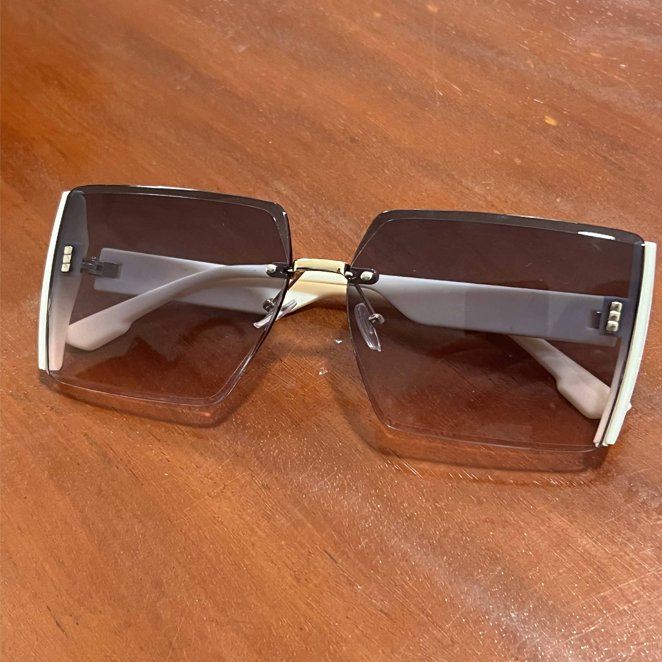 Oversized Square Sunglasses Casual Gradient Glasses UV400