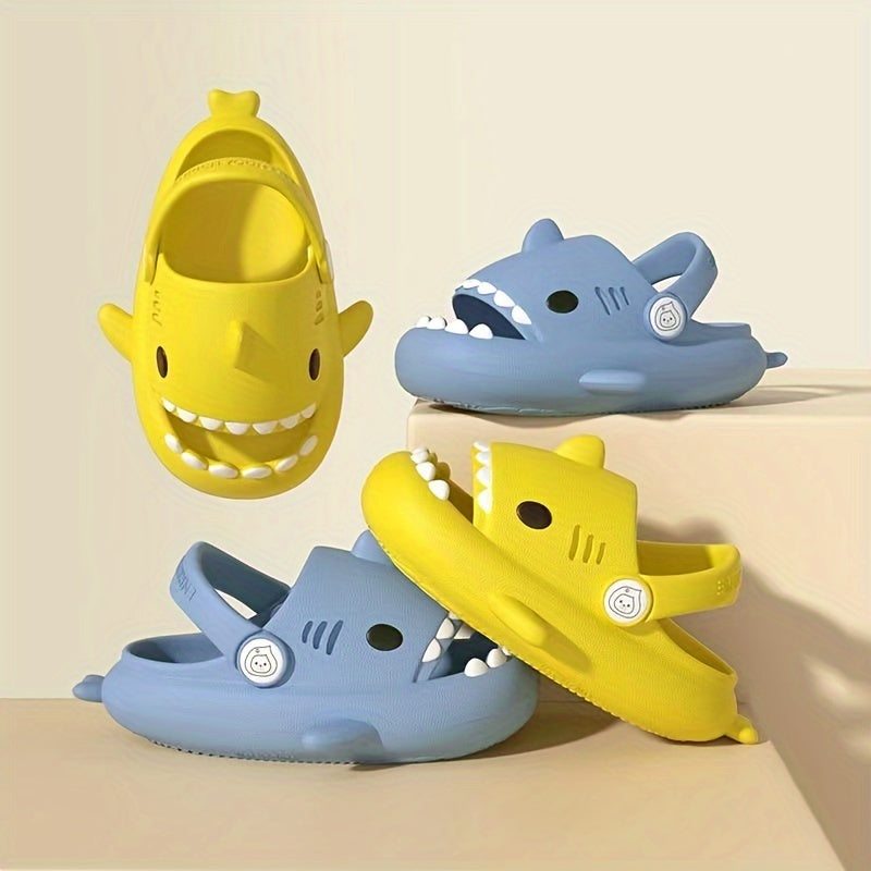 Girl's Cartoon Shark Lightweight Slippers Quick drying Non Slip Slide Slippers