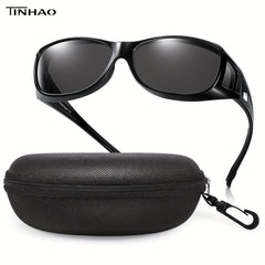 TINHAO Fit Over Glasses Polarized Sunglasses With Hard Shell Case