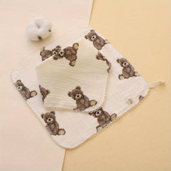 Baby Bib Cotton Gauze Small Square Towel With Lace Towel Bib