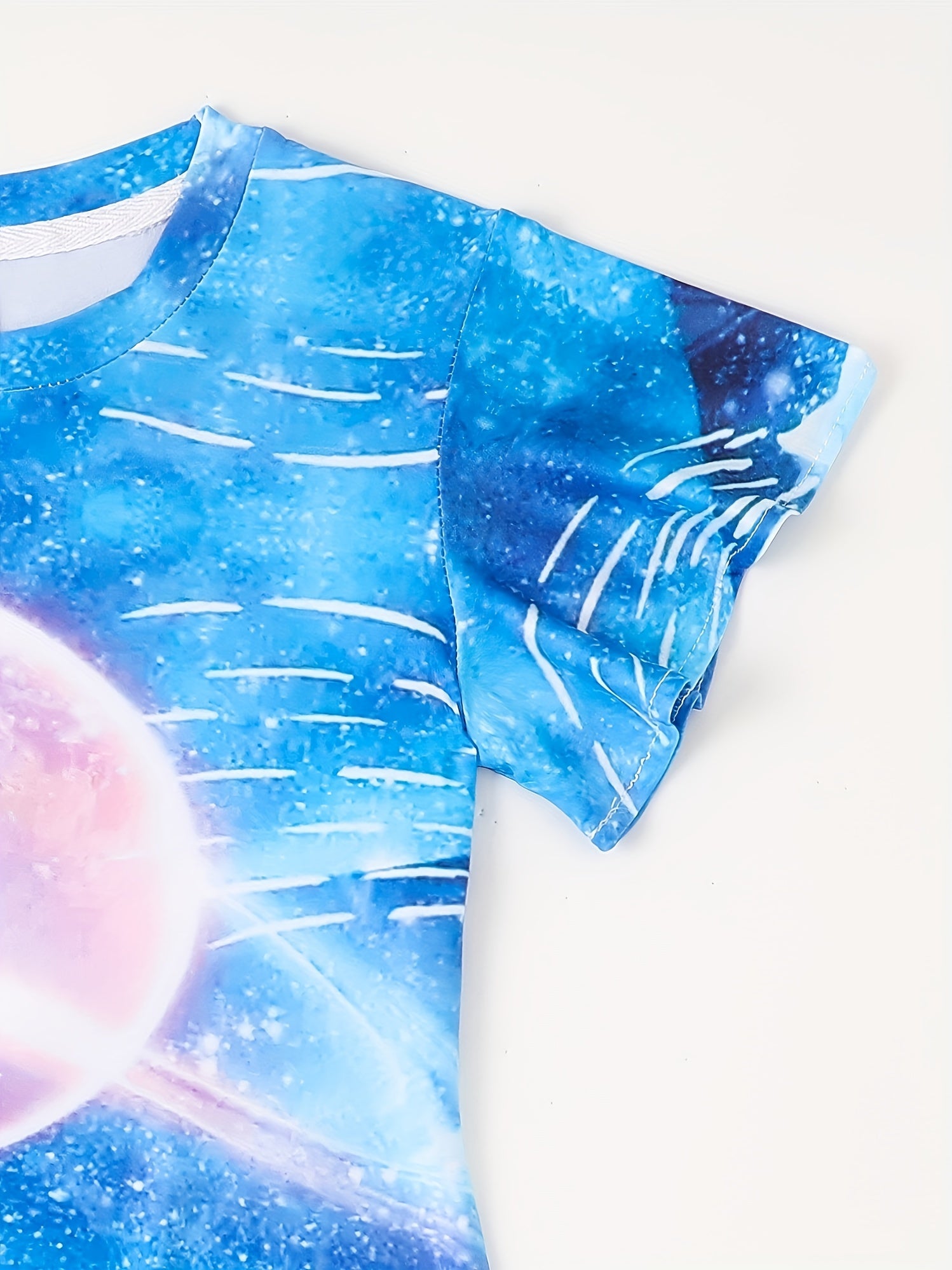 3D Unicorn Graphic Short Sleeve Dress for Girls Summer Gift Party