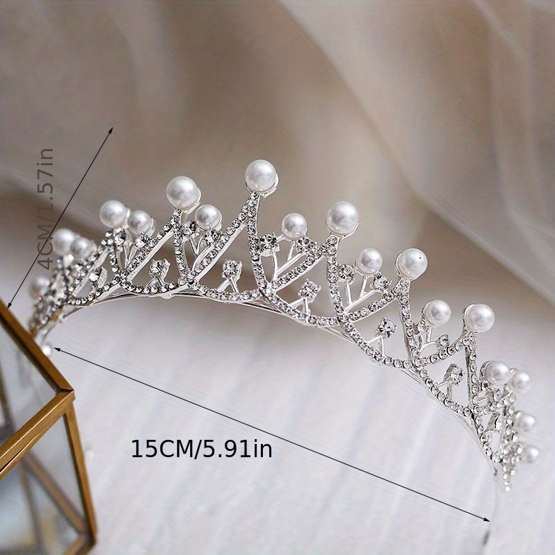 Bridal Rhinestone Faux Pearl Headband Tiara Wedding Hair Accessories
