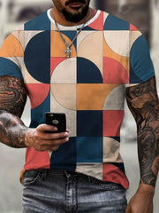 Men's Geometry Graphic T shirt 3D Print Comfy Stretch Slim fit Tee Top