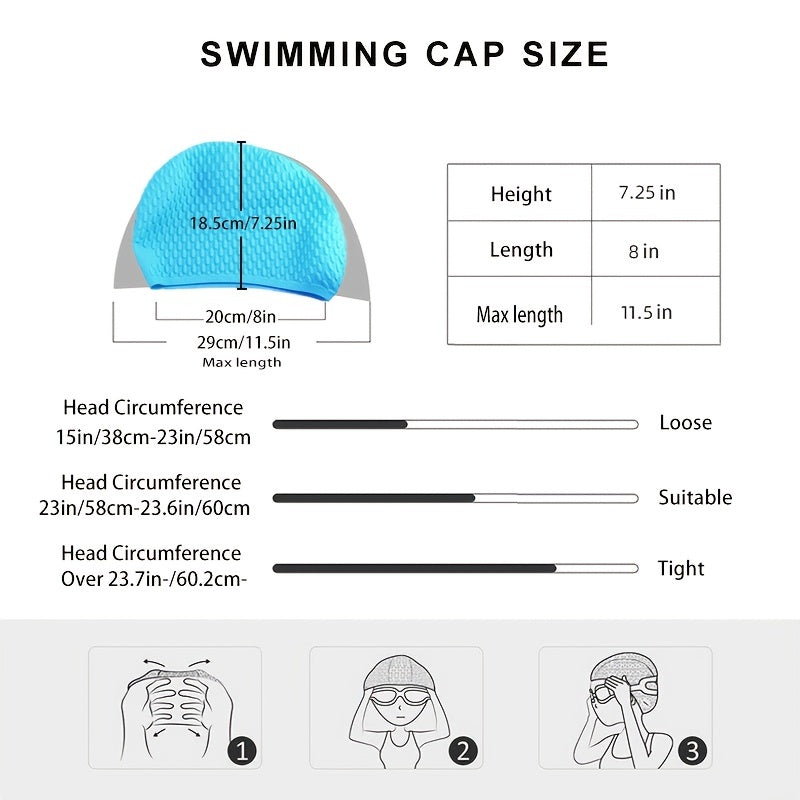 OMOUBOI Silicone Swim Cap High Elasticity 3D Ergonomic Unisex
