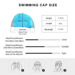 OMOUBOI Silicone Swim Cap High Elasticity 3D Ergonomic Unisex