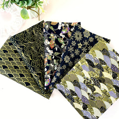 5pcs Japanese Style Cotton Fabric - DIY Quilted Kimono Doll Cloth