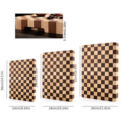Rectangular End Grain Rubber Wood Cutting Board, Thick & Reversible