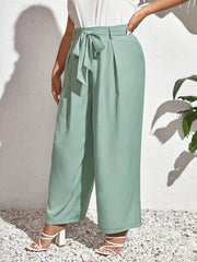 Women's Wide Leg Trousers With Belt