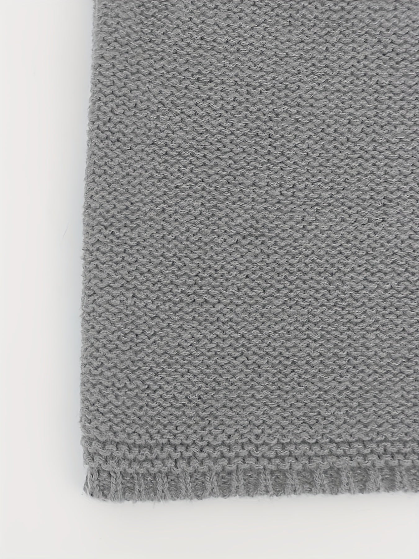 Solid Drop Shoulder Long Sleeve V Neck Knit Hooded Dress