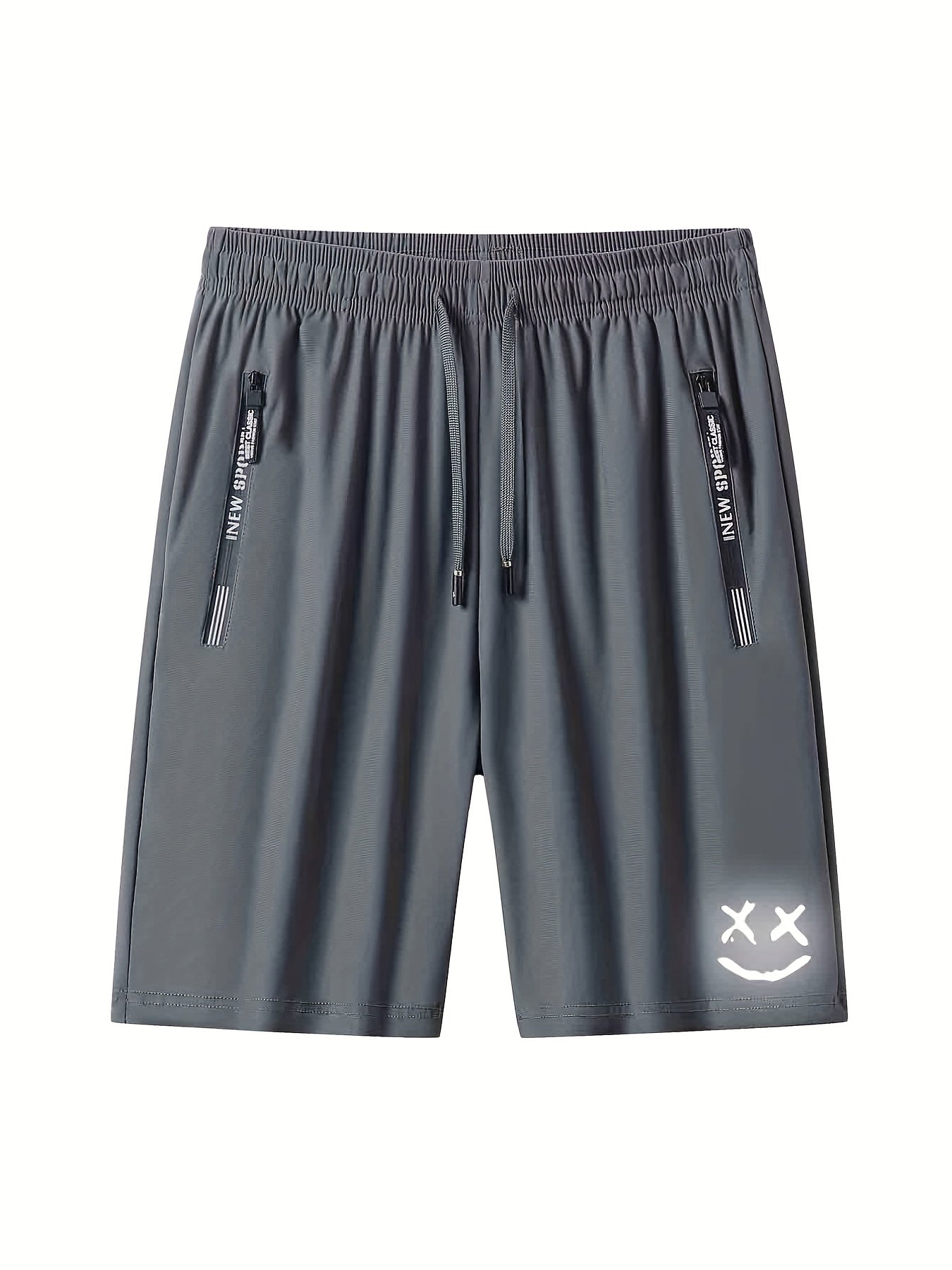 Men's Face Luminous Graffiti Shorts with Zip Pocket